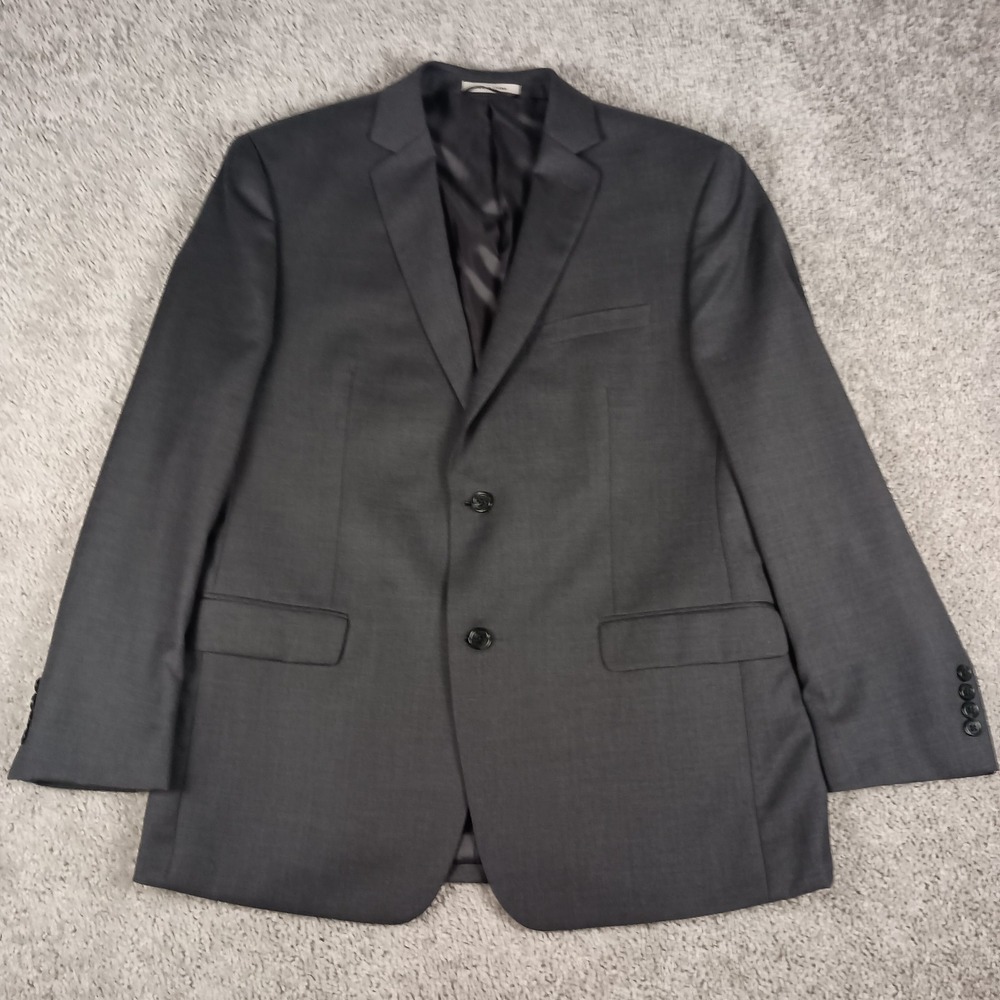 Joseph Abboud 43R Wool 2 Button Heathered Grey Mens Blazer - Picture 2 of 12